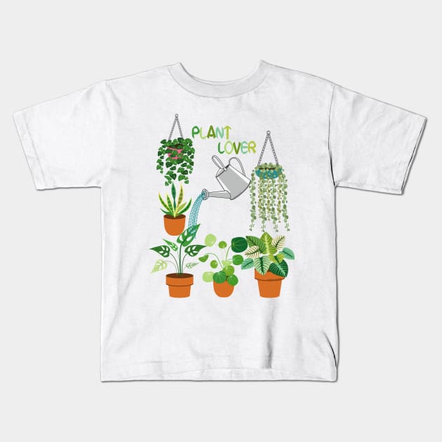 Plant Lover Kids T-Shirt by Designoholic